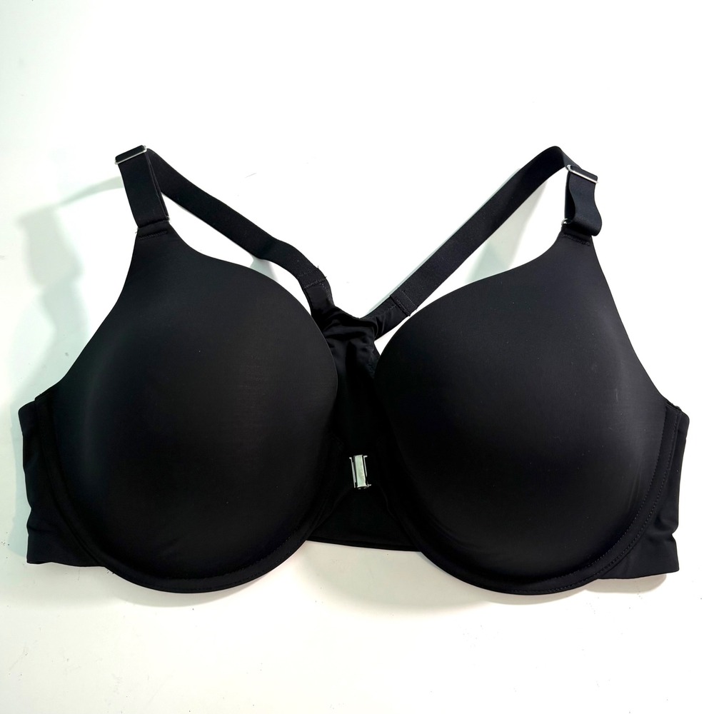 Soma Black Memorable Full Coverage Front Close Racerback Bra in Size 42D
